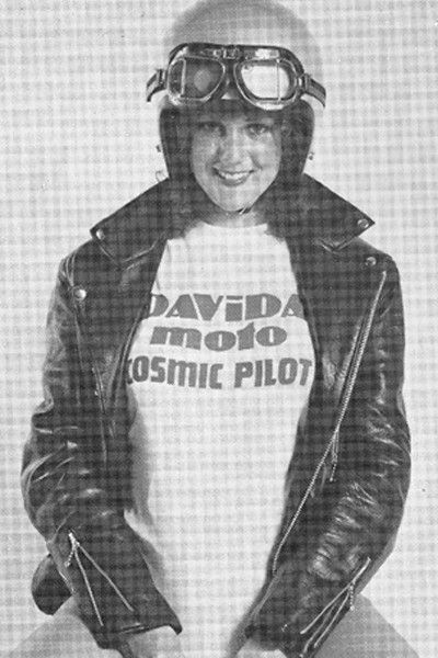 Davida T-Shirts - Black with White Davida Cosmic Pilot Logo - Davida Motorcycle helmets - 2