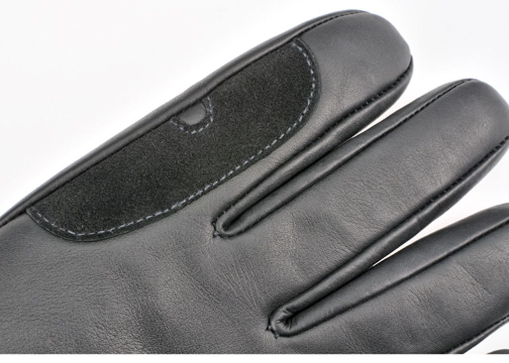 Davida Black Leather Motorcycle Glove - Men's Touring - waterproof Davida Motorcycle helmets - 4