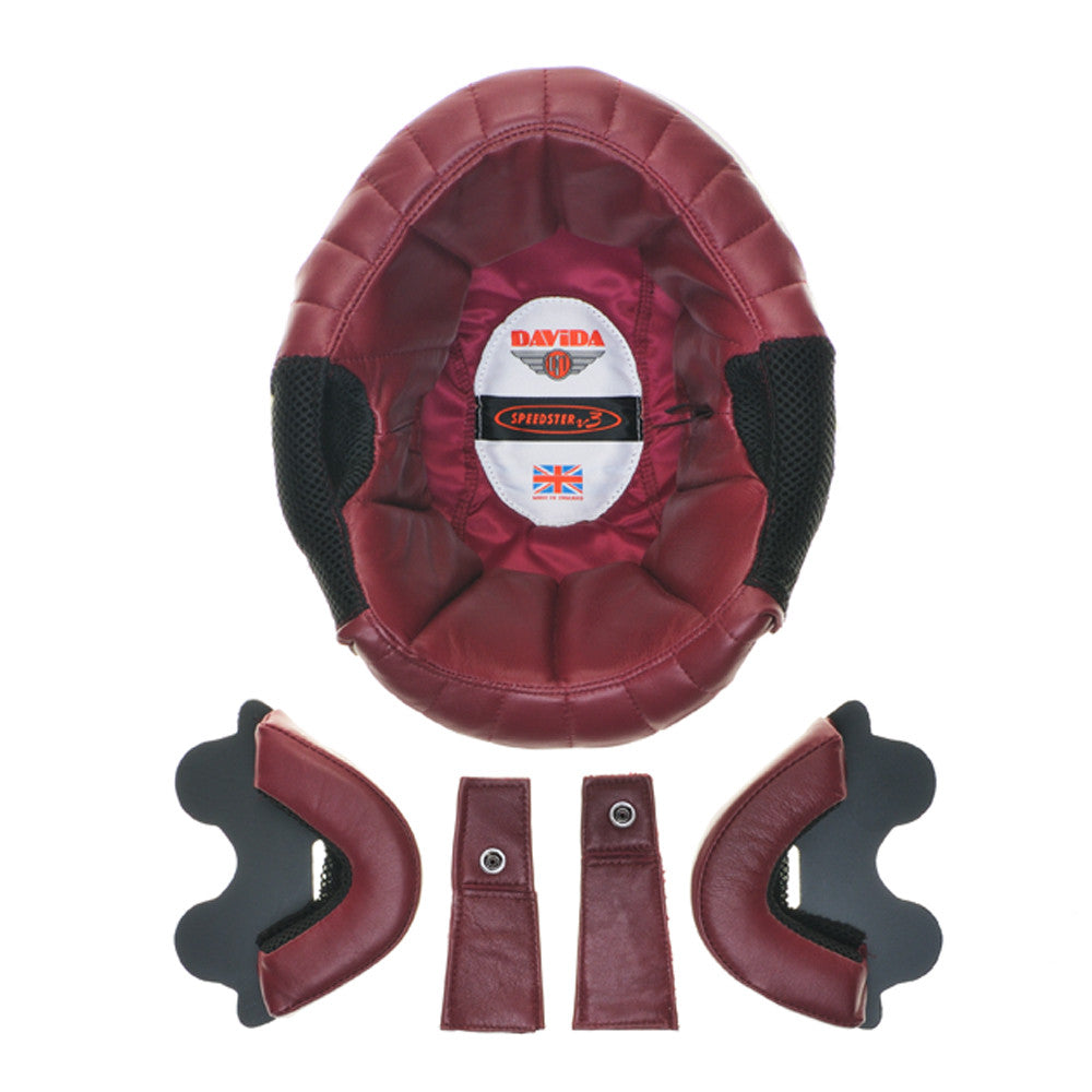 ROX Blood Red Leather Complete Liner Kit for Davida Speedster V3