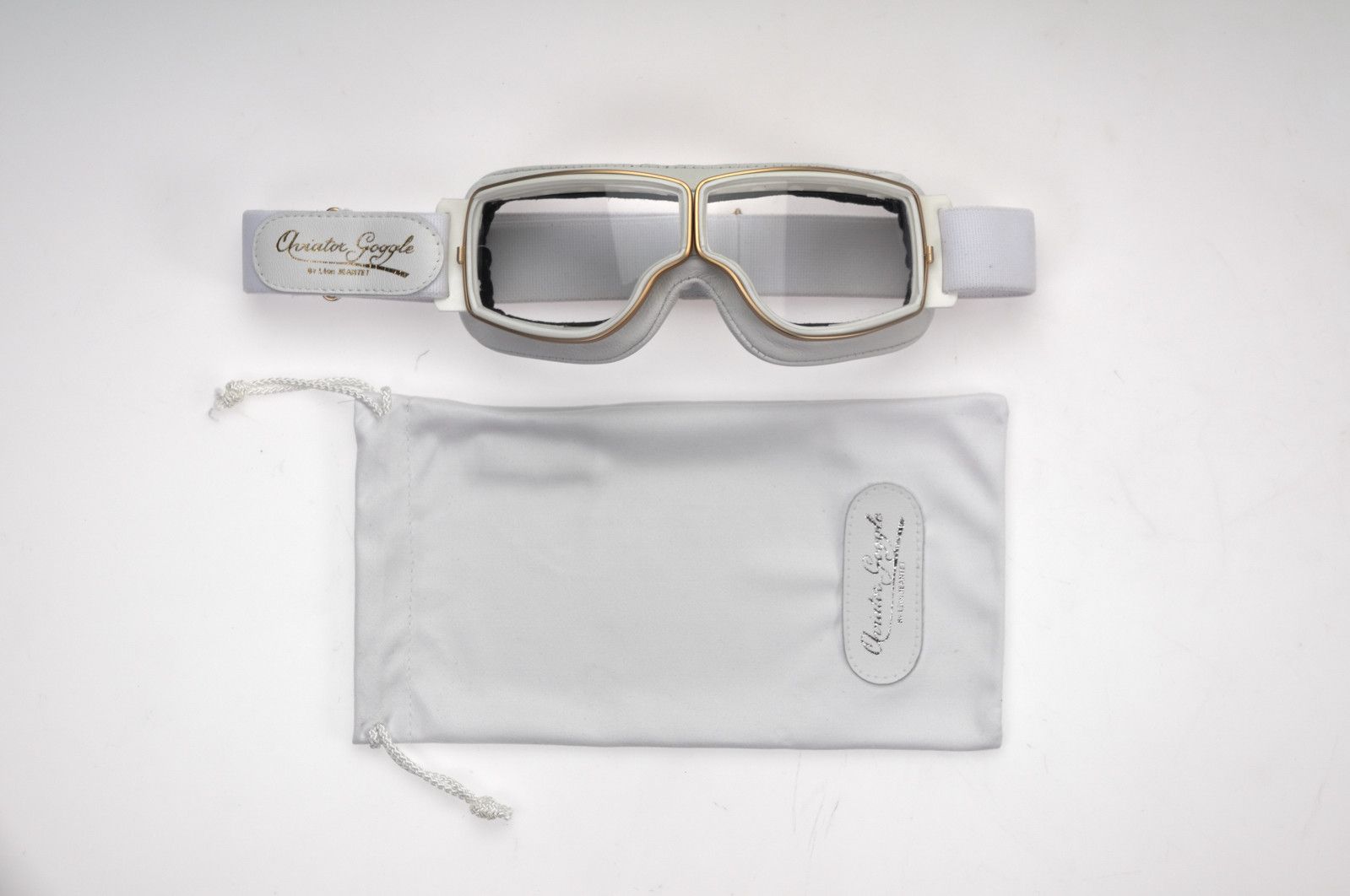 Aviator Retro Pilot T2 Optical Goggles - White Leather - Davida Motorcycle helmets - 2