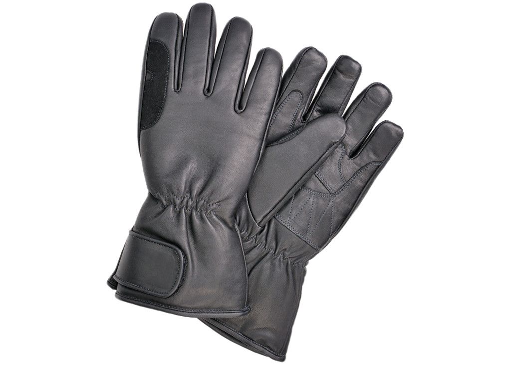 Davida Black Leather Motorcycle Glove - Men's Touring - waterproof Davida Motorcycle helmets - 6