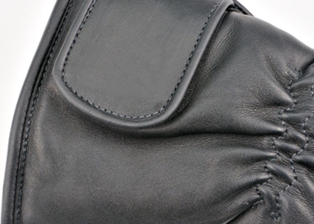 Davida Black Leather Motorcycle Glove - Men's Touring - waterproof Davida Motorcycle helmets - 5