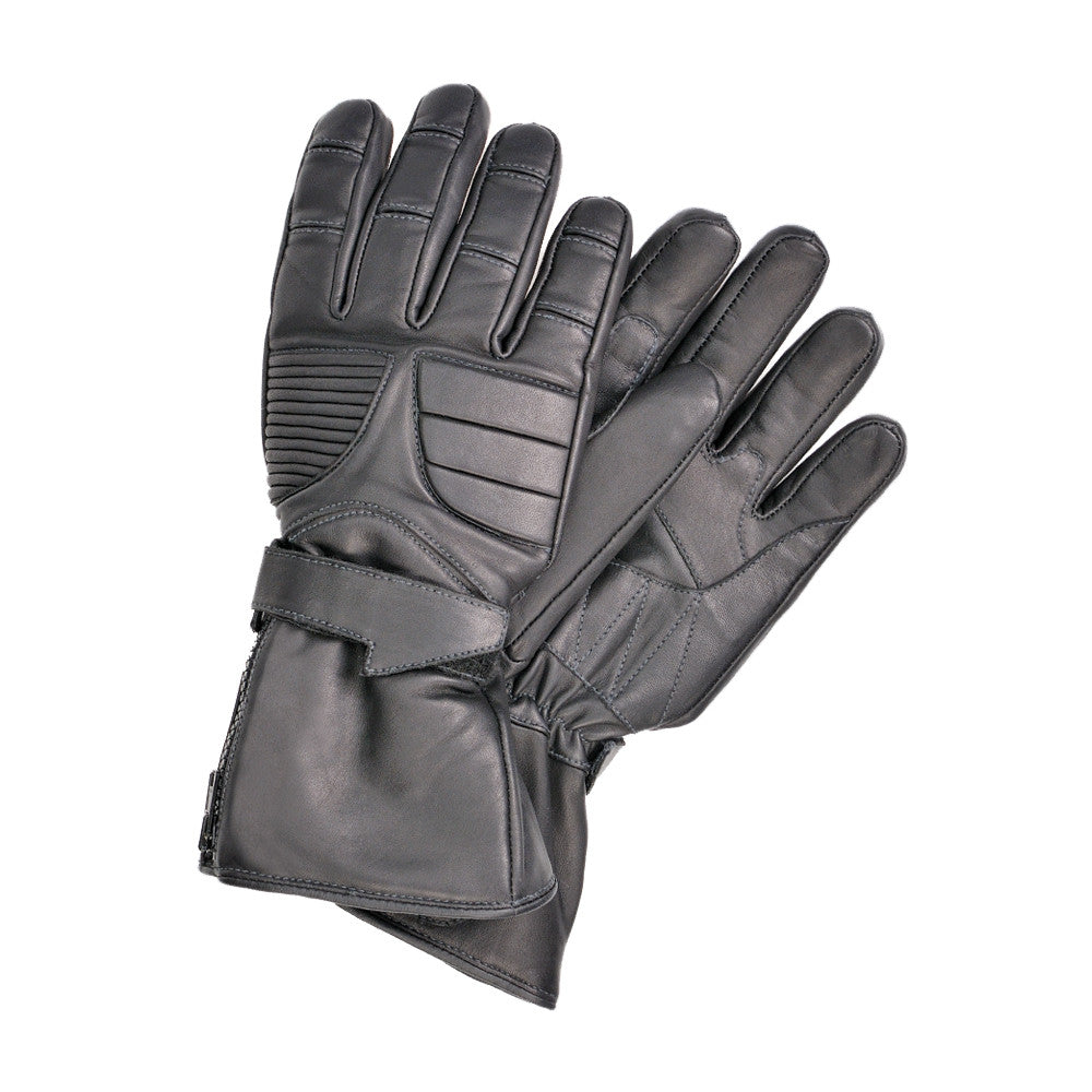 Davida Black Leather Motorcycle Glove - Winter - waterproof-warm Davida Motorcycle helmets