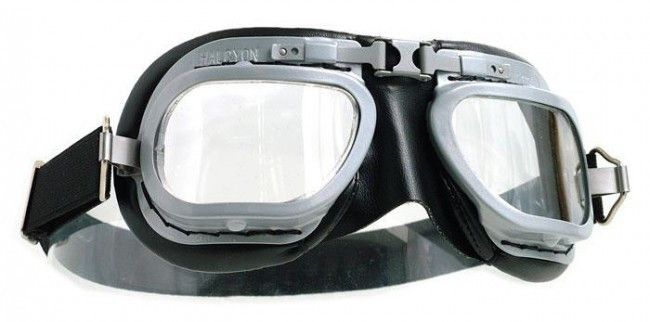 Halcyon Goggles Mk 7 - Black PVC - Davida Motorcycle helmets - 1